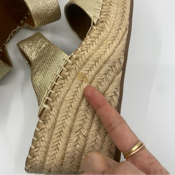 New Franco Sarto gold espadrille platform sandals 7.5 - Picture 10 of 10